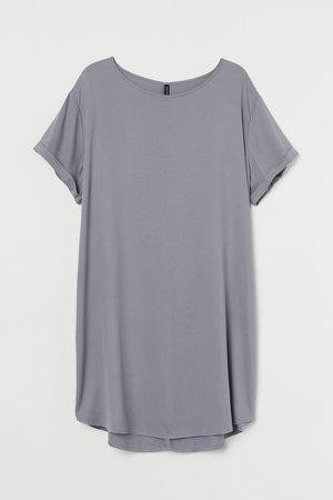 H&M+ Short T-shirt Dress - Gray