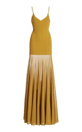 The Katya Sheer Knit Maxi Dress By Brandon Maxwell | Moda Operandi