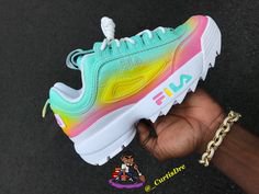 Pinterest - - Custom Filas Multi-Colored Filas- You are purchasing the shoes and the custom in one.- These are in a men sizes.- Will b | Shoes.. OMG..Shoes