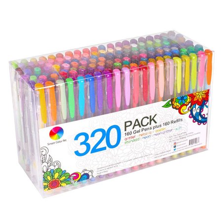 320 Pack Gel Pens Set, Smart Color Art 160 Colors Gel Pen with 160 Refills for Adult Coloring Books Drawing Painting Writing 4336949561 [1540900302-57222] - $17.93