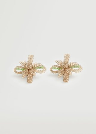 Crystal flower earrings - Women | Mango USA