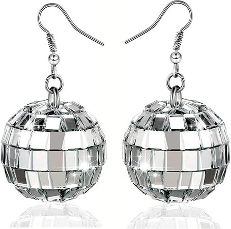 Amazon.com: Disco Ball Earrings 24mm 70'S Disco Punk Earrings for Women Girls Jewelry (B): Clothing, Shoes & Jewelry