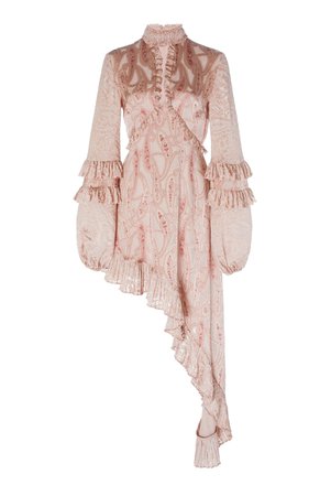 Liora Asymmetric Paisley-Print Satin Mini Dress by Alexis | Moda Operandi