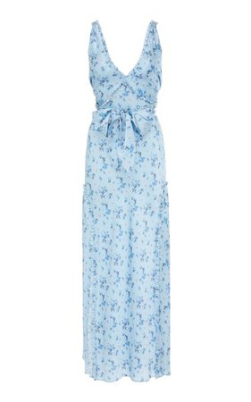 Kendall Bow-Tie Detailed Floral-Print Silk Dress By Loveshackfancy | Moda Operandi
