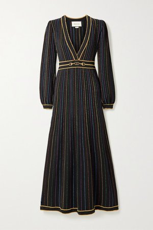 Gucci | Metallic intarsia wool-blend maxi dress | NET-A-PORTER.COM
