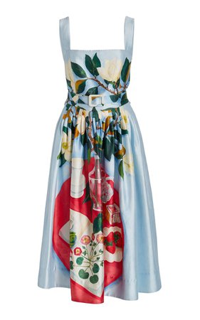 Printed Poplin Maxi Dress By Oscar De La Renta | Moda Operandi