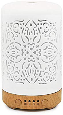 Amazon.com : Elegant Life Essential Oil Diffusers Ultrasonic 100 ml White Ceramic Aromatherapy Diffuser with 4 Timer - Cool Mist Humidifier, 7 Colors LED Lights - Waterless Auto Shut off for Home Office Set of 1 : Beauty