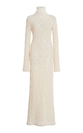 Cotton-Blend Smocked Lace Maxi Dress By Chloé | Moda Operandi