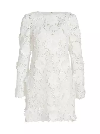 Shop Monique Lhuillier Lace Shift Dress | Saks Fifth Avenue