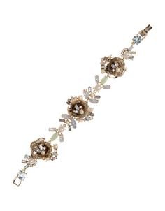 Marchesa gold-tone jeweled floral link bracelet