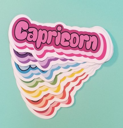 Capricorn Sticker Weatherproof 7 Colors | Etsy
