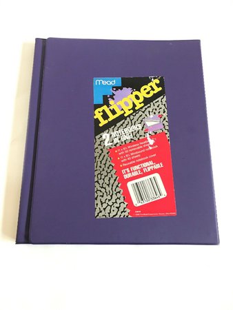 Vintage 80s Mead Flipper Notebook Keeper Cover Flippable Purple Turquoise Wire | eBay