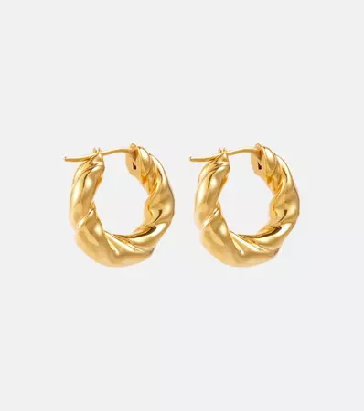 Nappa Small Sterling Silver Earrings in Gold - Loewe | Mytheresa