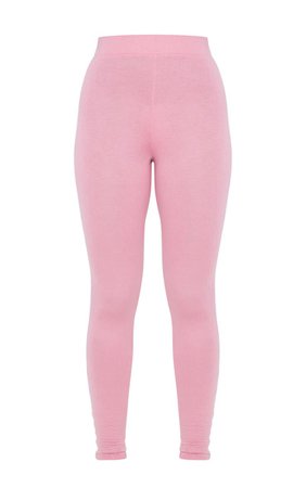 Dusty Pink Contrast Binding Tie Waist Leggings | PrettyLittleThing