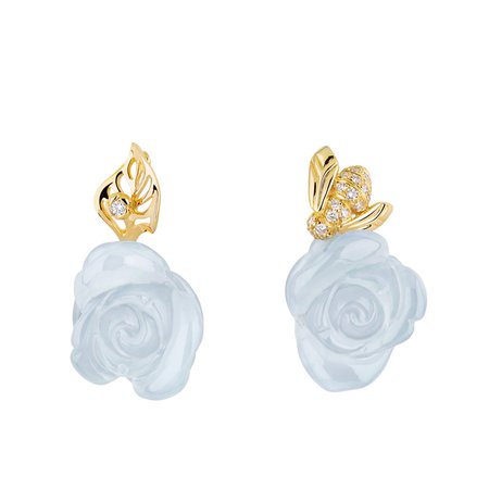 blue rose earrings (Dior)