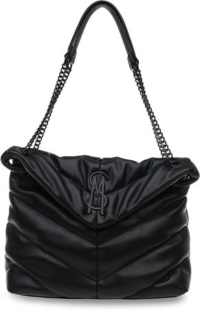 Steve Madden womens Steve Madden BRITTA Chevron Quilt Shoulder Bag, Black, One Size US: Handbags: Amazon.com