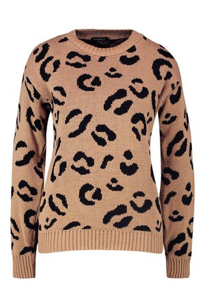 Leopard Knitted Sweater | Boohoo