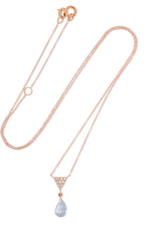 Diane Kordas | 18-karat rose gold, diamond and topaz necklace | NET-A-PORTER.COM
