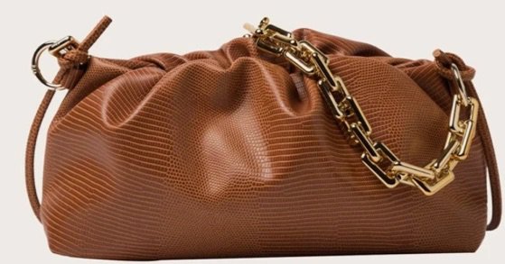 shein lizard embossed ruched bag