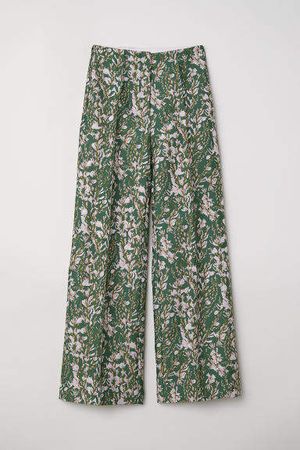 Jacquard-patterned Pants - Green
