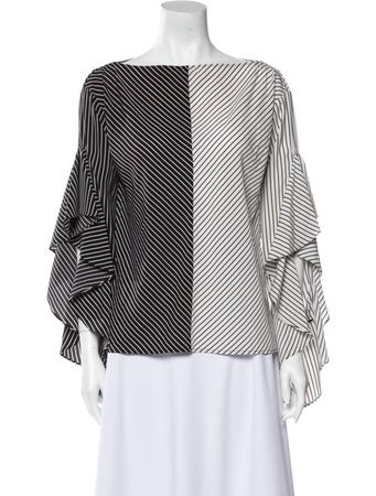 Robert Rodriguez Striped Bateau Neckline Blouse - Clothing - WRR47440 | The RealReal