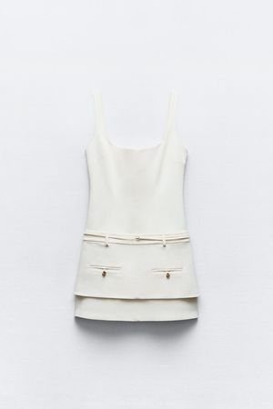 BELTED FITTED Mini DRESS - Oyster-white | ZARA United States