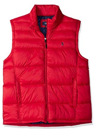 Red puffer vest