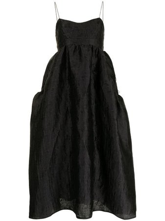 Shop black Cecilie Bahnsen textured midi dress with Express Delivery - Farfetch