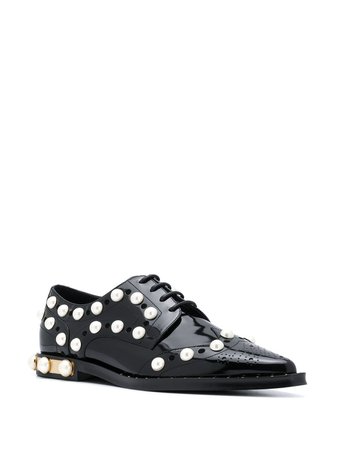 Dolce & Gabbana Embellished Perforated lace-up Shoes - Farfetch