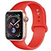 Amazon.com: AMATOP10 Sport Band Compatible with Apple Watch 38MM 40MM 42MM 44MM, Soft Silicone Sport Loop Replacement Wrist Strap for iWatch Series 5/4/3/2/1 (Red, 38/40MM M/L)