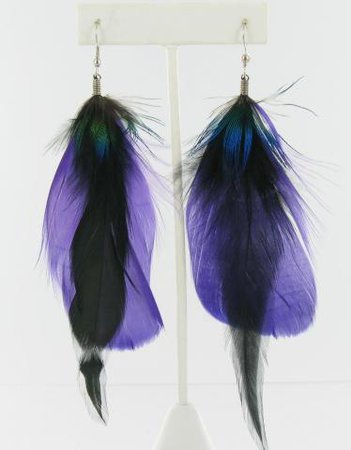 purple feather earrings - Google Search