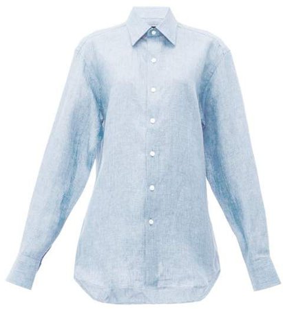 Linen Shirt - Womens - Light Blue
