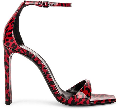 Bea Leopard Sandals in Rouge Eros & Black | FWRD