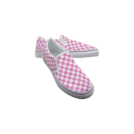 Bubblegum Pastel Pink Checkered Slipon Sneakers | Womens Clowncore Swe – yesdoubleyes