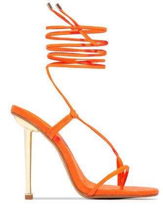 orange strappy heel