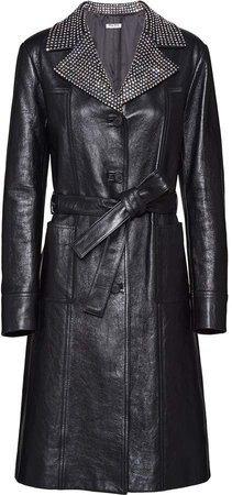 Glossy nappa leather coat