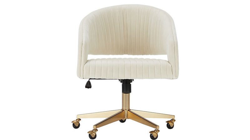 C2B - channel ivory velvet office chair