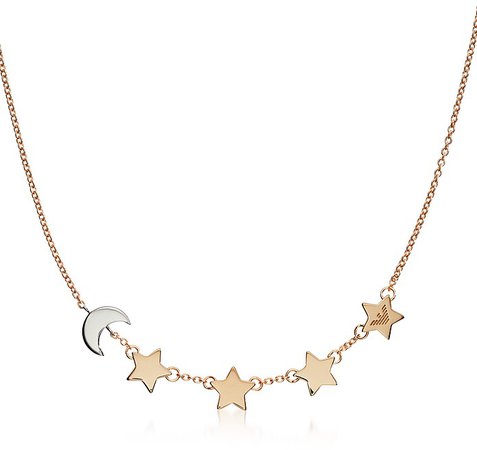 Emporio Armani Sterling Silver Moon and Stars Necklace at FORZIERI