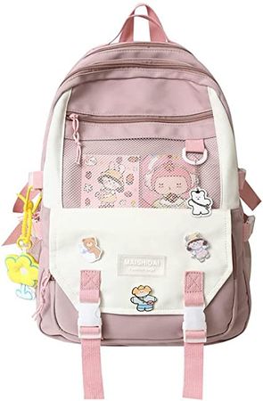 Amazon.com: Kawaii Backpack with Kawaii Pins & Accessories, Aesthetic School Bags Bookbag, Cute JK Japanese Ita Bag Laptop Backpack (Pink) : Electronics