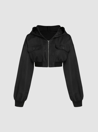 black crop hoodie