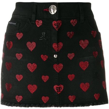 black skirt hearts