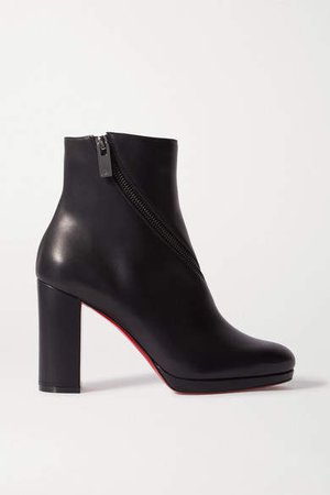 Birgitta 100 Zip-detailed Leather Ankle Boots - Black