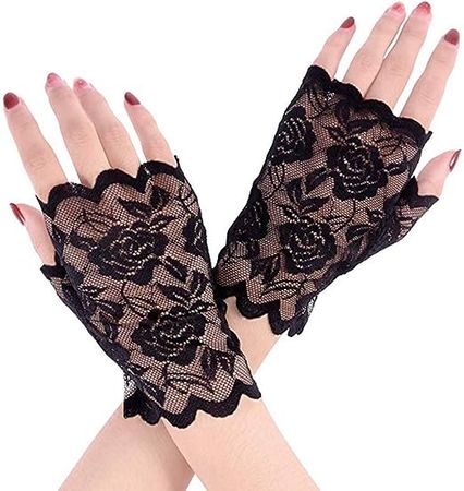 Amazon.com: Women Short Lace Gloves Fingerless Bridal Gloves for Prom Party Wedding Fancy Dresses Cosplay 1920s Gloves : Clothing, Shoes & Jewelry