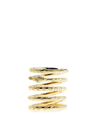 Ouroboros snake 18kt gold & turquoise ring | Gucci | MATCHESFASHION.COM