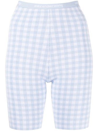 Shop Alexander Wang gingham print bike shorts with Express Delivery - FARFETCH