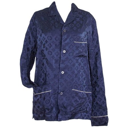 Louis Vuitton X Supreme Pyjama Set Navy Celine Dion Paris Haute Couture M For Sale at 1stdibs