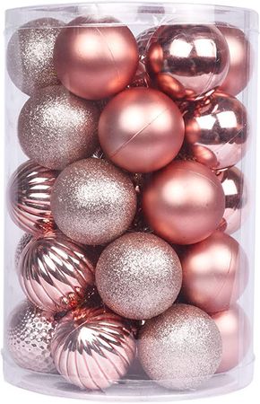 Amazon.com: YYCRAFT 34ct Christmas Ball Ornaments 4CM for Xmas Tree Christmas Decorations Shatterproof Hooks Included (Baby Blue, S) : Home & Kitchen