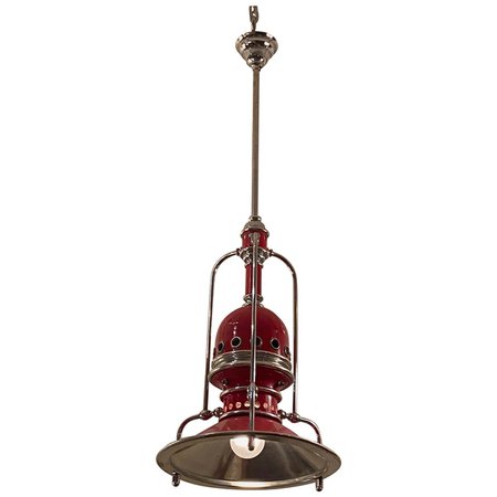 Art Deco Machine Age Chandelier Original Paint and Metal For Sale at 1stDibs