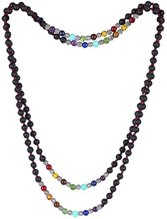 Amazon.com: Cat Eye Jewels Mens Womens Beaded Necklace 6MM 48 Inch Howlite Semi-Precious Stone Beads Long Endless Infinity Necklaces for Men Women Girls L025: Jewelry