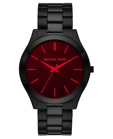 Michael Kors Men's Slim Runway Black Stainless Steel Bracelet Watch 44mm & Reviews - Watches - Jewelry & Watches - Macy's